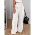 thumbnail image 5 of Wide Leg Pants Woman Spring Pockets Loose Flowy Trousers Lounge Palazzo Pant Vacation Clothes White S, 5 of 10