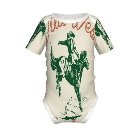 

Junzan West Cowboys Print Short-Sleeve Baby Climbing Clothes Bodysuits for Infant One-Piece for Baby Boys & Girls Baby Clothes Baby Romper with Snap Closure-9M