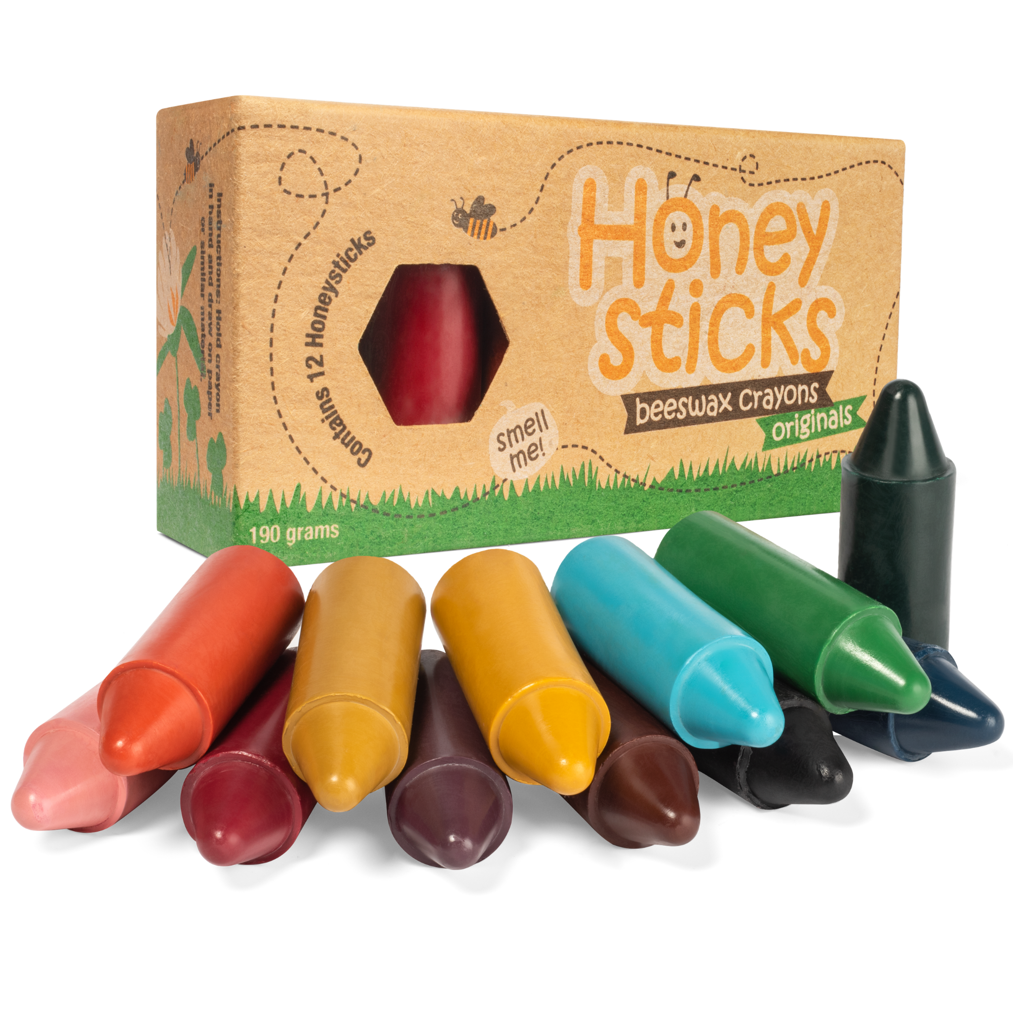 Honeysticks 100% Pure Beeswax Crayons (12 Pack) - Non Toxic Crayons Handmade with Natural Beeswax and Food Grade Colours - Child / Toddler Safe, Easy to Hold and Use - Sustainably Made in New Zealand - image 2 of 6