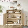 thumbnail image 3 of 31.4"Rattan Sideboard Buffet Cabinet with 2 Doors & Open Shelf, Boho Storage Cabinet for Living Room & Kitchen, 3 of 6