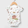 thumbnail image 2 of Watercolor Farm Animals Life Baby Bodysuits for Boy Girl Cow Goat Horse Hens Rooster Duck Pig Short Sleeve Onesies Bodysuits, 2 of 7