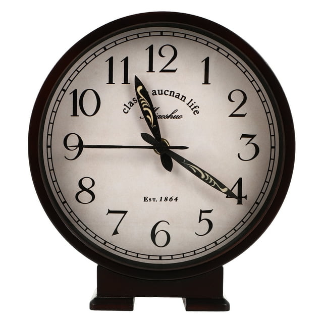 MasteelfCA 1 Pce Horloge Style Vintage Simple Décoration Classique Horloge de Bureau Silencieuse Ornement