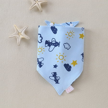 

Fidelma Kids Stuff Toddler Infant Baby Organic Cotton Baby Bandana Bibs for Boys and Girls Blue