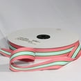 thumbnail image 2 of The Ribbon People Pink and Green Striped Woven Grosgrain Craft Ribbon 1" x 55 Yards, 2 of 2