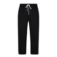 thumbnail image 4 of vdgthytj Mens Athletic Pants Drawstring Elastic Waist Side Striped Texture Running Outdoor Sport Tapered Trousers with Pockets(Small,Black), 4 of 7