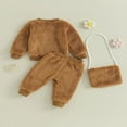 thumbnail image 4 of Heart Pattern Fleece Sweatshirts Pants Bag for Toddler Girls in Fall, 4 of 9