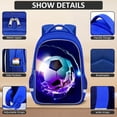 thumbnail image 2 of Juego de mochilas escolares TILYTADLY para niños, fútbol, 4 piezas, 17 pulgadas, 2 of 8