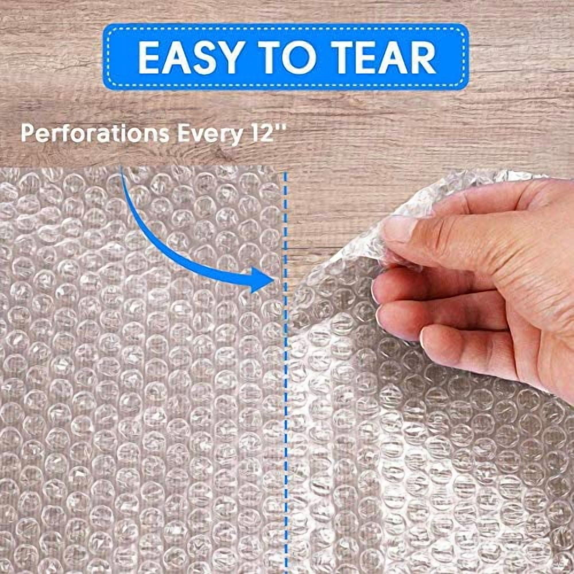 Reusable Bubble Wrap Roll 2 Pack, 30cm x 12m Perforated Air Cushioning Wrap, Shockproof Moisture Resistant Packing Foam Wrap for Moving Shipping Fragile Items Electronics