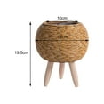thumbnail image 4 of Woven Basket for Plant with Legs Basket Planter Flowerpot Rustic Rattan Basket Flower Pot for Balcony Apartment Drawing Room Decorations Ball Light Brown, 4 of 10