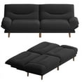 thumbnail image 3 of Homall Futon Sofa Bed with Adjustable Backrest & Five Angles Adjustable Armrests Sofa Couch for Small Spaces Living Room Office,Fabric Black, 3 of 7