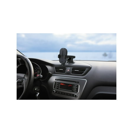 Kenwood - Motorized Clamping Qi Charging Phone Mount - Black