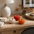 thumbnail image 4 of Knitted Pumpkin Halloween Ornament – Hand-Crocheted Mini Pumpkin Doll – Festive Vintage Halloween Decor for Fireplace Table Halloween Party Decorations, 4 of 6