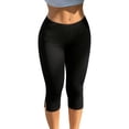 thumbnail image 2 of Asgosdo Women's Capris Pants High Waisted Solid Color Side Slit Slim Fit Stretchy Casual Yoga Trousers, 2 of 5