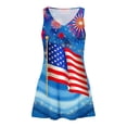 thumbnail image 4 of ZHUGeLI 4th of July Outfits for Women, Women's Casual With Pockets Summer Floral Print Dress V-Neck Mini Dresses, American Flag Patriotic Outfits Up to 50% off, 4 of 7
