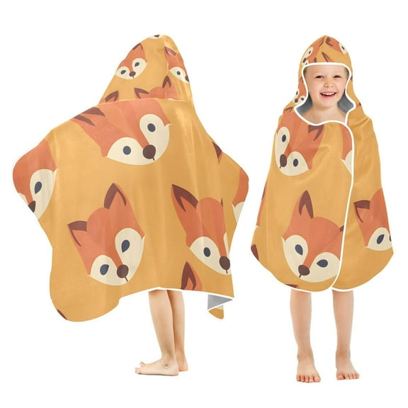 Fox Face Orange Kid Bath Towels Bath Beach Towel Super Soft and Absorbent for Kid Girl Boy Babie Toddler Infant