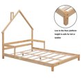 thumbnail image 6 of Bellemave Full Size Floor Bed with House-shaped Headboard and Handrails Full Wood Bed Frame with Wooden Slats Montessori House Bed Low Floor Bed (Full, Natural), 6 of 11