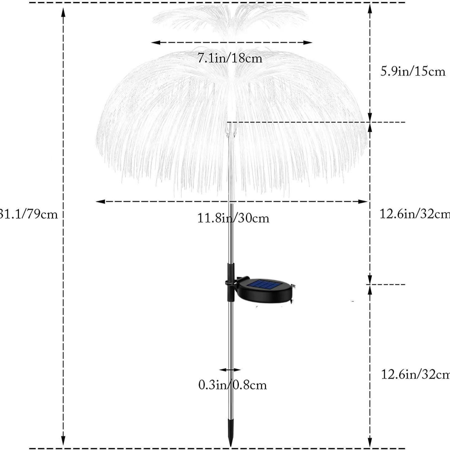 KOMI Solar Garden Lights Outdoor Waterproof 3 Pack Solar Flower Lights Yard Lights 7 Color Changing Double Jellyfish Wing Solar Yard Lights for Garden Decor Yard Decor Outdoor Decor Gifts for Women