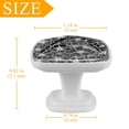 thumbnail image 3 of 4 Pieces Set Drawer Pulls Handle Square Wardrobe Cabinet Knobs with Stainless Steel Screws Furniture Kitchen Decor, 3 of 5
