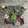 thumbnail image 3 of Ambesonne Plant Quilted Bedspread Set 3 Pcs, Exotic Nature Image, Queen Size, Multicolor, 3 of 3