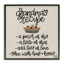 Stupell Industries Grandma's Dessert Recipe Food & Beverage Painting Black Framed Art Print Wall Art, 12 x 12
