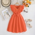 thumbnail image 5 of Gubotare Baby Girls' Short Sleeve Dressy Special Occasion Dresses (Orange,7-8 Years), 5 of 6