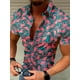 thumbnail image 2 of Camisa de hombre, camisa hawaiana con estampado de flamencos en 3D, ropa informal de exterior de manga corta con estampado, ropa de diseñador, ropa informal estilo Harajuku, 2 of 4