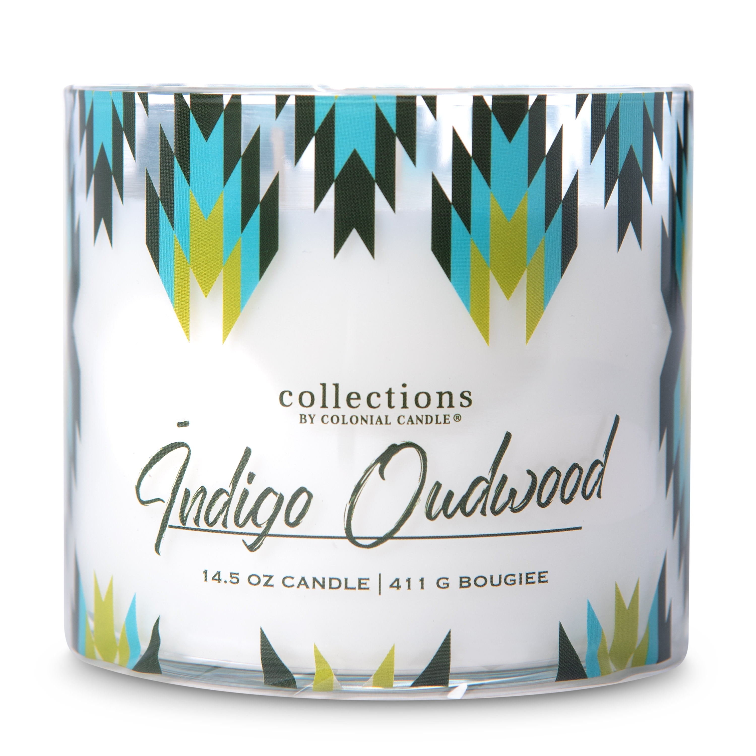 Colonial Candle Indigo Oudwood 14.5 oz 3 Wick Candle, Multicolor