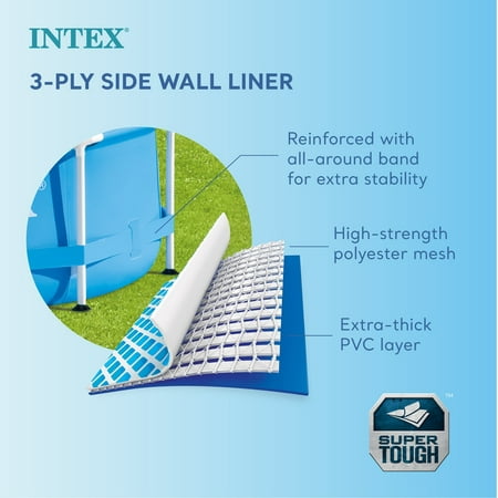 Intex - 10' x 30" Metal Frame Round Above Ground Swimming Pool with Pump - Blue