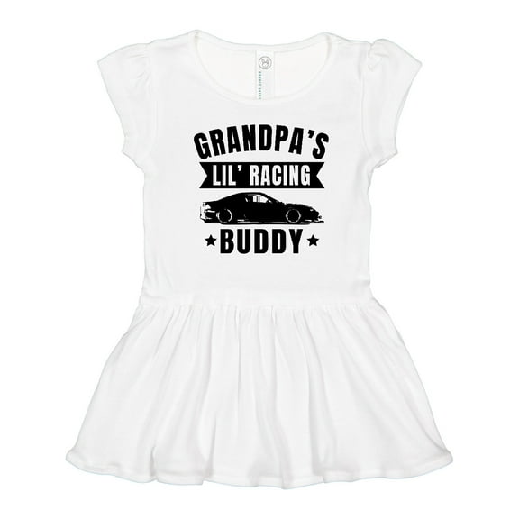 Inktastic Grandpas Lil Racing Buddy Girls Toddler Dress