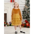 thumbnail image 2 of IDOPIP Toddler Baby Girls Christmas Velvet Dress Long Sleeve Ruffle Tulle Princess Dress, 2 of 9
