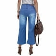 thumbnail image 7 of vigerkar Wide Leg Jeans for Women Stretch High Waisted Straight Leg Denim Pants Boyfriend Mom Jeans (Sky Blue, L), 7 of 7