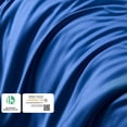 thumbnail image 2 of YNM Bamboo Bed Sheet Set, 500TC Fabric with 2 Pillowcases and Flat Sheet, Deep Pocket Fit 19'', Cooling and Silky-Soft Feel, Sweat Wicking, 4 Piece (California King, Bamboo Dark Blue), 2 of 5