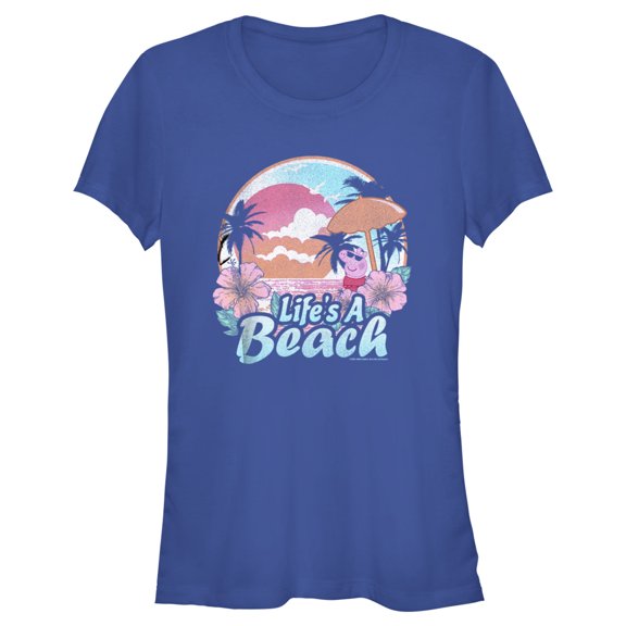 Junior's Peppa Pig Life's a Beach Graphic T-Shirt