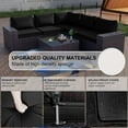 thumbnail image 3 of 2 Sets of 6-Piece PE Rattan Patio Furniture Set, Waterproof Wicker Sectional Sofa with Coffee Table & Cushions, Outdoor Conversation Set for Garden/Poolside,black, 3 of 8