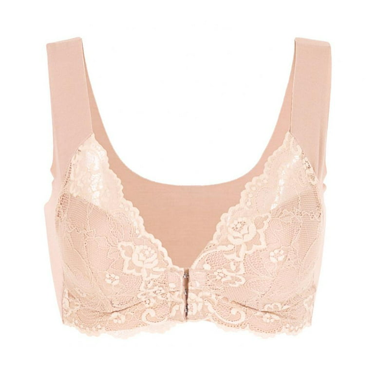 Front Closure Lace Bras for Women Post Surgery Bra Wide Back