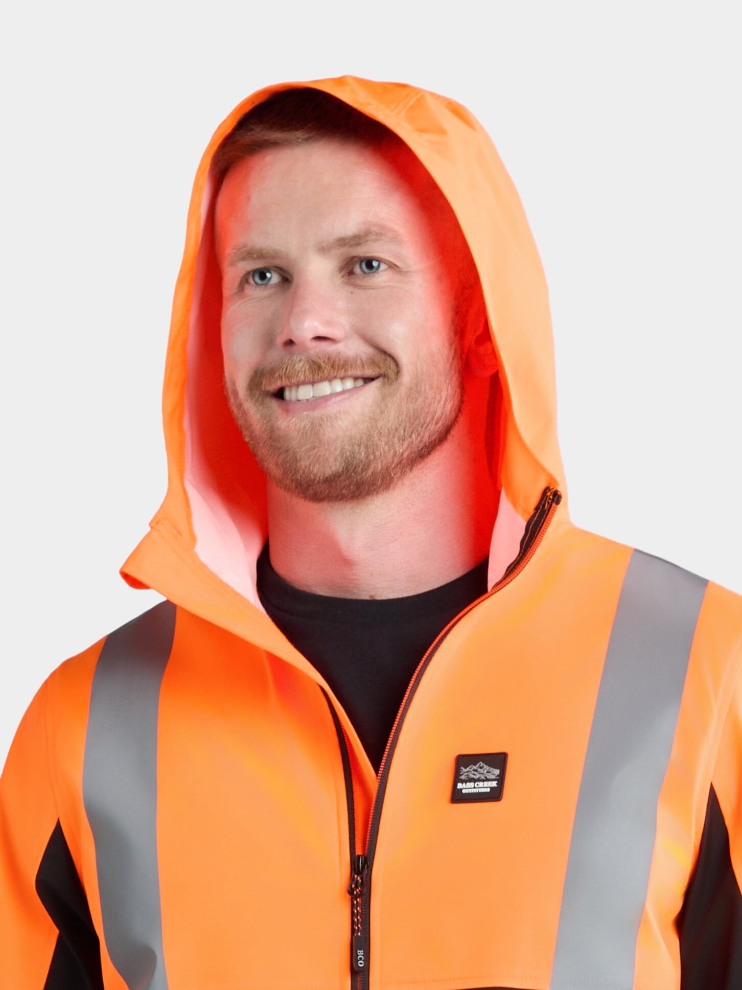 Bass Creek Outfitters Men's Class 3 Hi Vis Bonded Rain Jacket with Reflective Taping, Sizes M-2XL