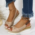 thumbnail image 3 of Mostsola Espadrilles Wedges for Women Bow Tie Open Toe Adjustable Slingback Sandals Summer Shoes, 3 of 7