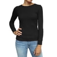 thumbnail image 2 of Daisy Del Sol Junior Girls Petite Long Sleeve Pullover Crew Neck Thermal Underwear Basic Waffle Knit Fitted Layering Top, 2 of 10