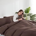 thumbnail image 3 of Housse de Couette Chocolat Grand Size - Ensemble de Housse de Couette Grand 3 Pcs, 3 of 9