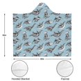 thumbnail image 3 of Wearable Blanket,Blue Dinosaur Skeletons Pattern Hooded Wearable Flannel Blanket for Adults & Teens,Winter Poncho Shawl Wrap Cape Cozy Anti-Pill,50"x60", 3 of 5