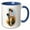 Blue/White, variant on 3drose, Ellen Clapsaddle – Boy with Card and Flowers, 11oz Two-tone Red Mug