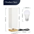 thumbnail image 6 of Bedside Small Table Lamp for Nightstand, 3-Color Options Solid Wood Lamp with Fabric Shade, Minimalist Desk Reading Lamps for Kids Room, Living Room,Bedroom, Office Dorm (LED Bulb Included), 6 of 6