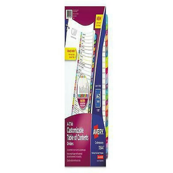 2PK AVE11844 Customizable TOC Ready Index Multicolor Dividers, A-Z, Letter