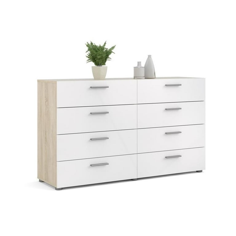 Levan home 6 drawer double bedroom dresser in white high gloss discount