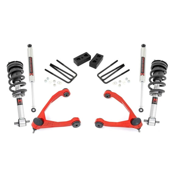 Rough Country 3.5" Lift Kit w/M1 Struts for 14-18 Chevy/GMC 1500 2WD - 19840RED