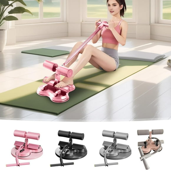 Xihbxyly Rodillo de Apoyo para Abdominales, Triple Ventosa, Altura Ajustable para Entrenamiento Personalizado, Soporte Ergonómico para Pies, Apto para Todo Tipo de Suelos, Equipo de Gimnasio En Casa,