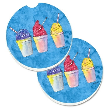 Snowballs and Snowcones Set of 2 Cup Holder Car Coasters