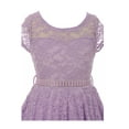thumbnail image 3 of Flower Girl Dress Cap Sleeve Jewel Belt Floral Lace All Over for Little Girl Lilac 2 JKS.1988 BNY Corner, 3 of 3