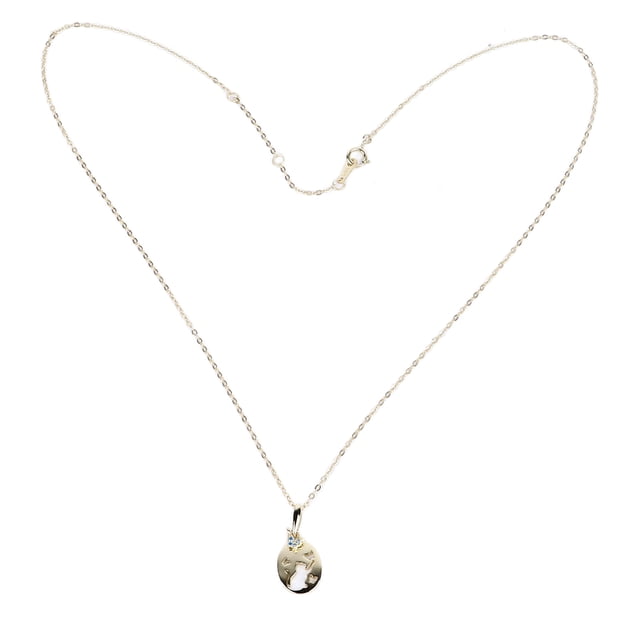 Collar de plata con colgante de gato y mariposa, collar de clavícula, joyería decorativa, cadena de extensión de 42 + 3 cm, color dorado