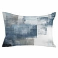 thumbnail image 2 of Blue Standard Size Pillow Cover, Pillowcase Protectors with Zipper, Breathable Decorative Throw Pillow Case Cover, Retro Oil Painted Modern Abstract Art Pillow Shams for Couch Sofa 20x26Inch, 2 of 8